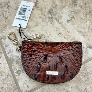 NWT BRAHMIN BRITT COIN CREDIT CARD HOLDER Wallet Pecan Melbourne brown